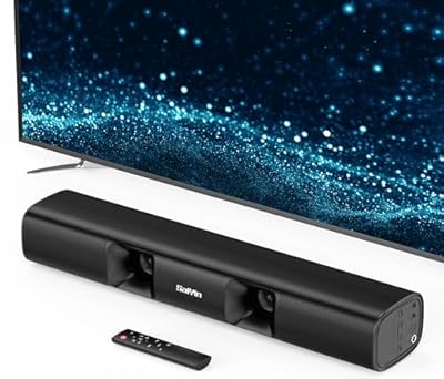 Sound Bar for Smart TV - 50W Powerful TV Sound Bar with Crystal Clear Dialogue & Enhanced Bass | 17-Inch Compact Soundbar for TV with Bluetooth 5.3, Optical & AUX, perfect for Smart TVs, PC, Projector