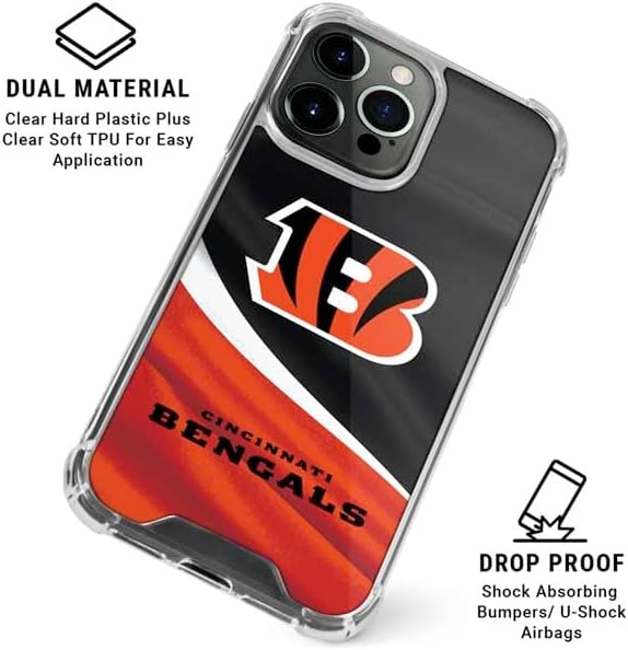 Skinit Clear Phone Case Compatible with iPhone 16 Pro Max - Officially Licensed NFL Cincinnati Bengals Design
