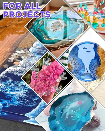 INCLY 2 Gallon Crystal Clear Epoxy Resin Kit, Casting & Coating Resin Supplies for Jewelry Making, River Table Tops, Art Painting, with 36 Colors Mica Powder, Large Silicone Cup & Sticks - Image 6