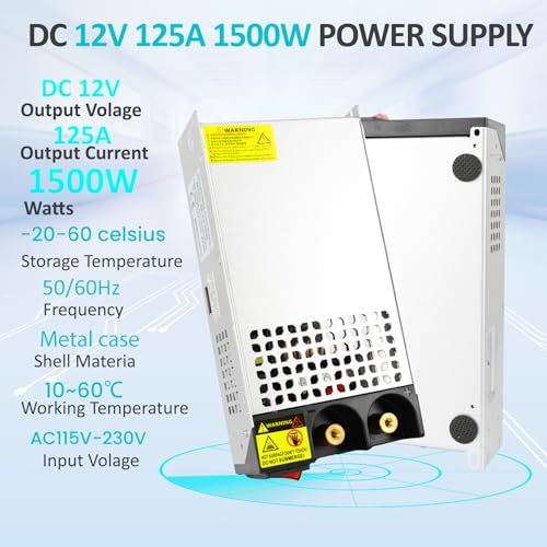 Image of DC 12V 125A 1500W Power Supply 110V AC to 12V DC Converter Power Supply Adapter 125A 1500W Transformer for Motor Pump CCTV Security Camera Car Stereo 3D Printer