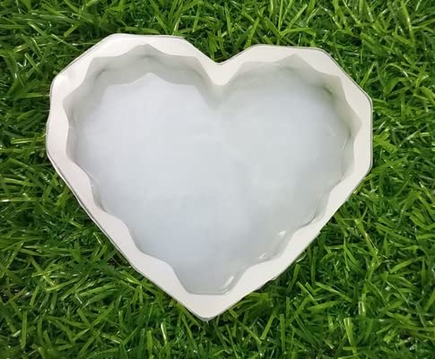 Ditya Crafts® - 5" Heart Shape Diamond and Edges Mold, 3D Frame Resin DIY Art Silicone Mould, DIY Coaster (Heart Shape) Set of 1 Piece