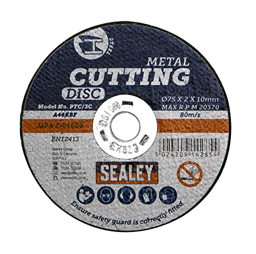 Sealey PTC/3C5 Cutting Disc Ø75 x 2mm 10mm Bore Pack of 5