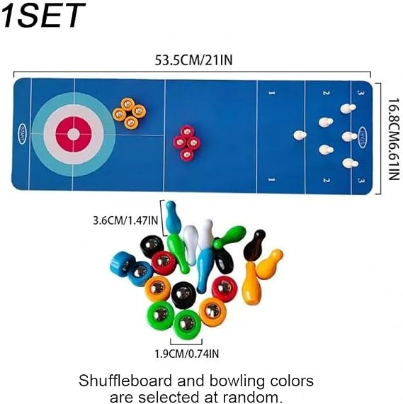 Table Shuffleboard Game Shuffleboard Bowling Game 3 in 1 Curling Bowling Shuffleboard Game Board Multifunctional
