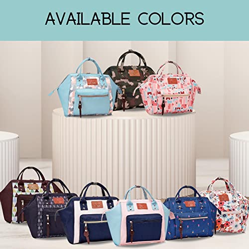 Vismiintrend Itsy Bitsy Mini Diaper Bag Tote Sling Purse Backpack For Mothers | Stylish | Travel | Daypack | Small | For Mom | Hospital | Nappy (Pink Geometric)