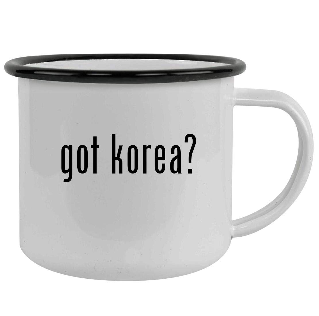 got korea? - Sturdy 12oz Stainless Steel Camping Mug, Black