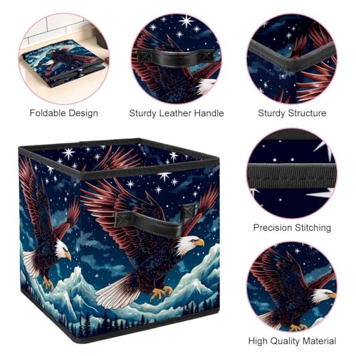 Grande boîte de rangement cube avec double poignées Starry Mountain