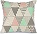 358 Federa Cuscino 45x45 Divano Fodera per Cuscino Rosa Pallido Bianco Colori Pastello Triangoli Tratto Geometrico Mosaico Geometria Grafica Creativa Astratta Federe Copricuscini per Auto Casa