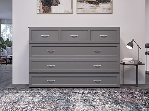 Afi, Northfield Murphy Bed Chest, Queen, Grey #TOP3