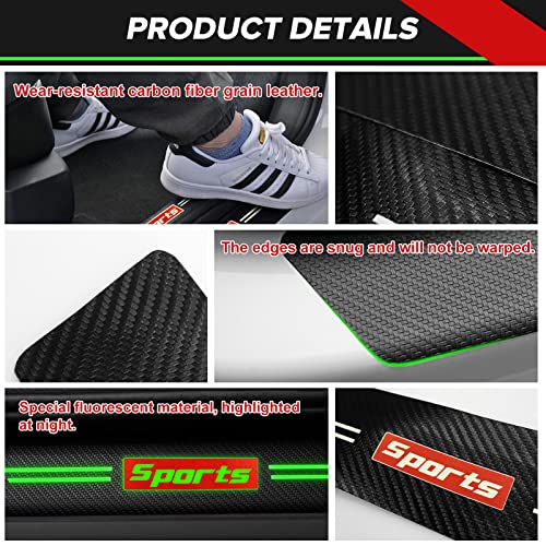 Nicyop 5Pcs Luminous Carbon Fiber Car Door Sill Protector,Self-Adhesive Anti-Collision,Car Rear Bumper、Threshold Anti-Scratch Protection Decorate,Auto Accessories Universal For Most Vehicles (Sports) #TOP2