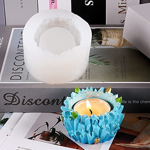 Small Round Spar Shaped Concrete Flower Pot Silicone Mold, Diy Karst Cave Shaped Candle Pen Holder Plaster Epoxy Resin Cement Clay Mould(A) #TOP6
