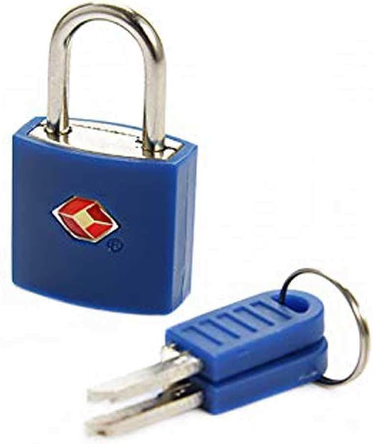 TRAVEL BLUE TSA Approved Key Lock for School Gym Locker Luggage Suitcase Baggage Locks Outdoor Waterproof Easy To Use 2 keys Per Lock Ideal For Smaller Luggage - 027 BL
