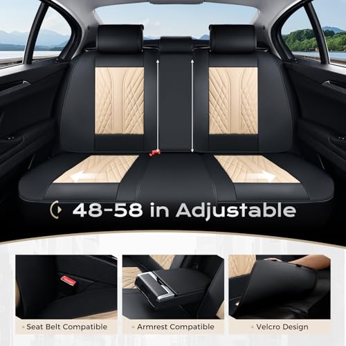 Image of Coverado Car Seat Covers, Car Seat Covers Front Seats, 2-Pack Front Seat Cover, Nappa Leather Waterproof Seat Covers, Car Seat Protectors, Automotive Seat Covers Universal Fit for Most Vehicles