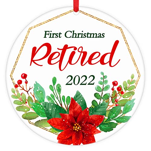 Waahome 3" First Christmas Retired Ornaments 2022 Retirements Gifts Present For Women Men Teacher Coworker, Retirement Ornaments For Christmas Tree Retirement Party Decorations #TOP16
