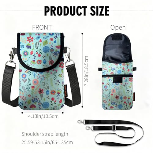 Image of Neoprene Phone Sleeve Pouch Case Bag for Men Women w /Crossbody Strap /Neck Lanyard for iPhone 17 /16 /15 /14 Pro Max, Samsung S25,Pixel 10
