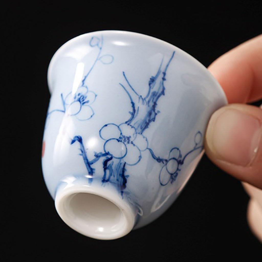 Filiżanki do matcha kubek do herbaty ręcznie malowany kwiat śliwy mała filiżanka do herbaty wykwintny ceramiczny kubek zapachowy osobista impreza filiżanka do herbaty zestaw do herbaty kubek