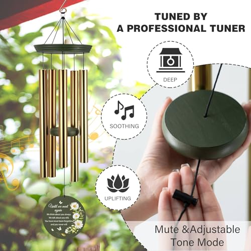 Image of ASTARIN 36 inch Memorial Wind Chimes for Loss of Loved One, Personalized Wooden Wind Chime Bereavement Gifts for Loss of Child Mother Father, Custom Windchime in Memory of Loss(Produced in Texas)