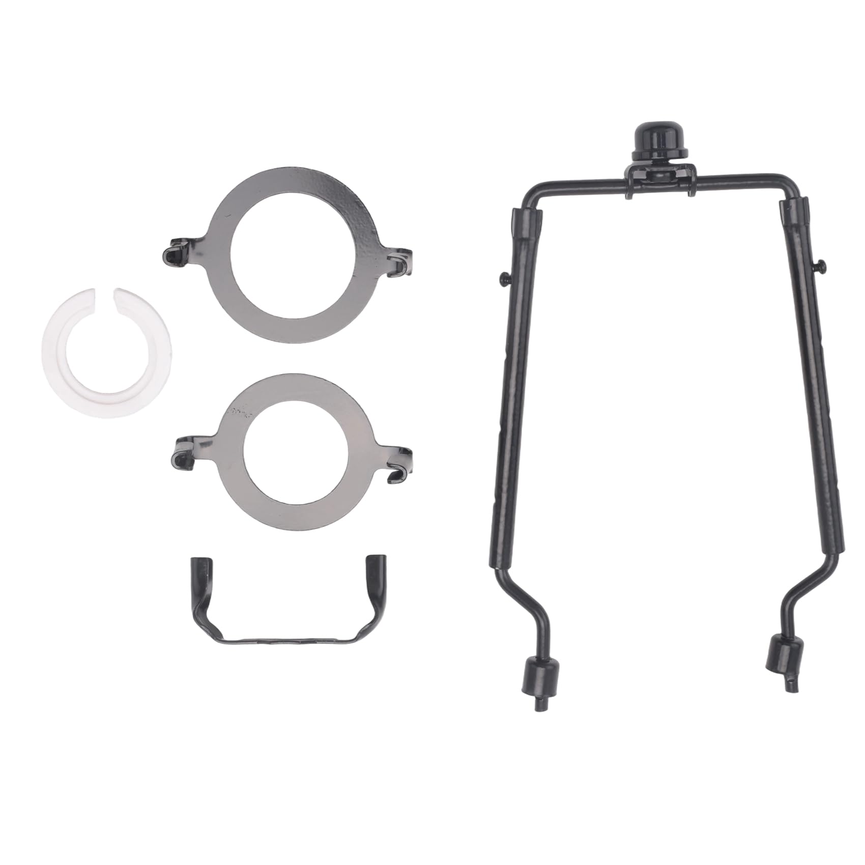 qimoi 2Piece Lamp Shade Harp Holder 7Inch E14,E26,E27 Light Base Adapter Black Horn Frame Lampshade Bracket