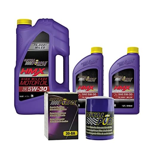 Royal Purple HMX® 5W-30 Synthetic High Mileage Motor Oil – 7 quarts and a 30-8A Extended Life Premium Oil Filter
