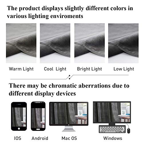 StangH Room Divider Curtains 120 inches Long - Grey Thermal Velvet Curtains for Living Room Heavy Duty Wall Backdrops Blackout Drapes for Hallway/Fitting/Hotel, W8 x L10 ft, 1 Panel - Image 6