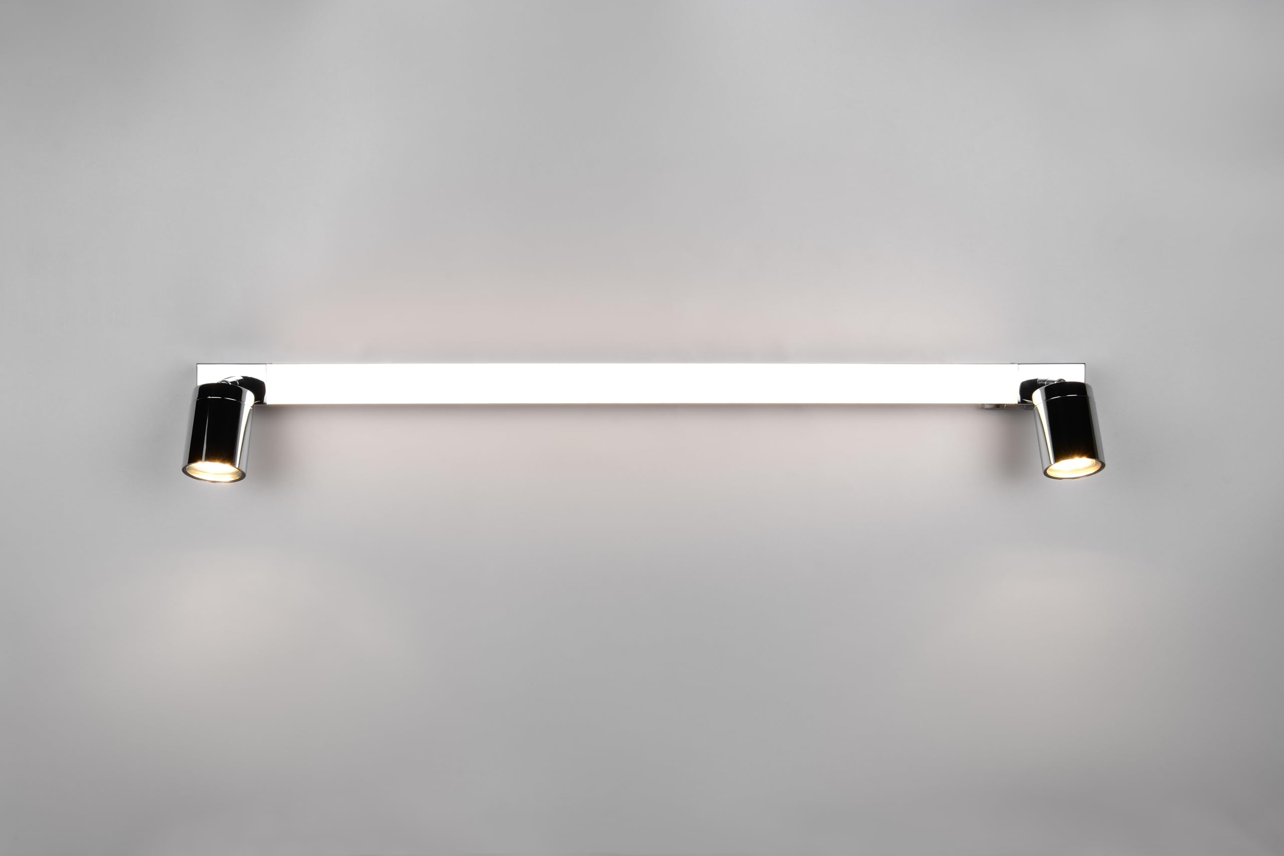 Trio Leuchten Lámpara de pared para baño LED ENRICO 281479306, metal cromado, LED de 9 vatios, excl. 2x GU10, color de luz ajustable
