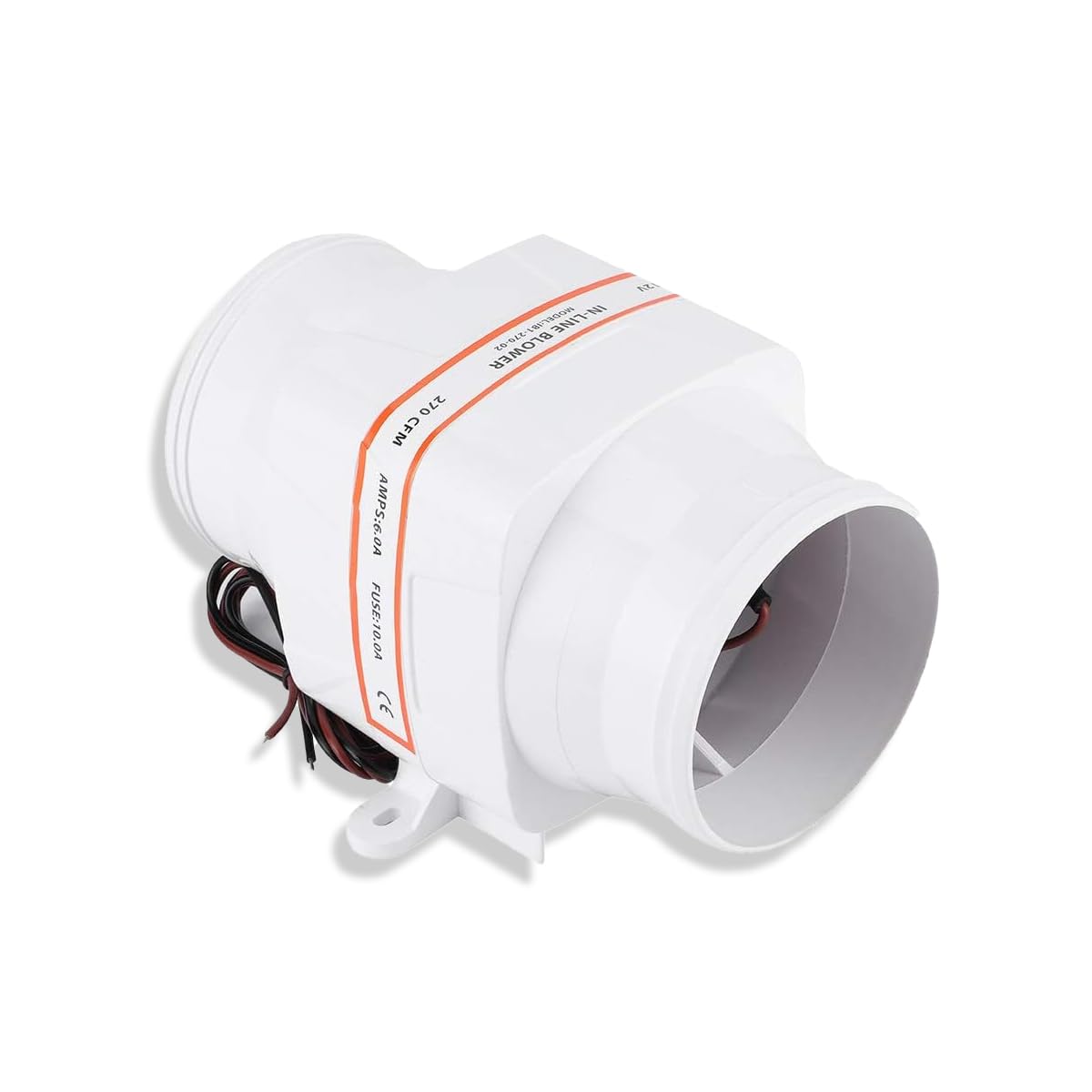 Septpenta Souffleur d'air de Cale Marin, 4in 270CFM en Ligne Souffleur Marin, Ventilateur Électrique 12V DC Souffleur d'air de Cale pour Les entraîneurs de Construction de Yachts