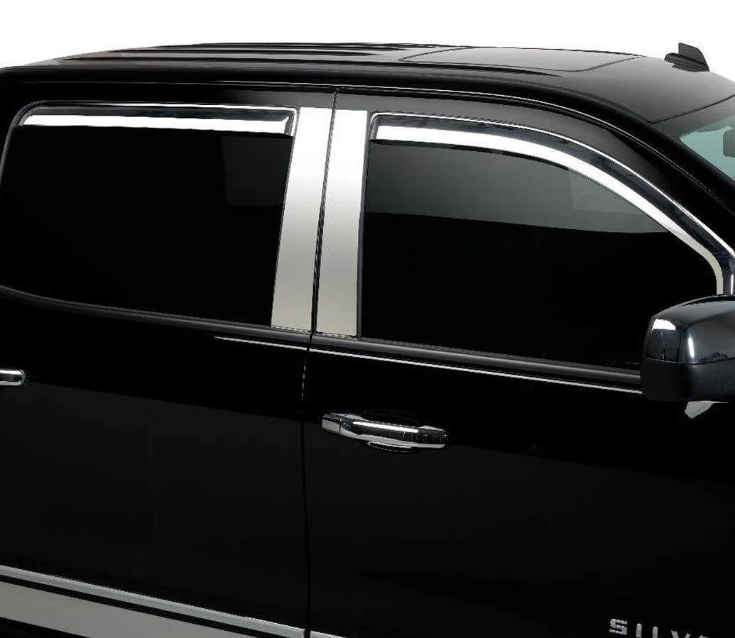 White Silverado Window Deflectors EGR In Channel Window Visors Front