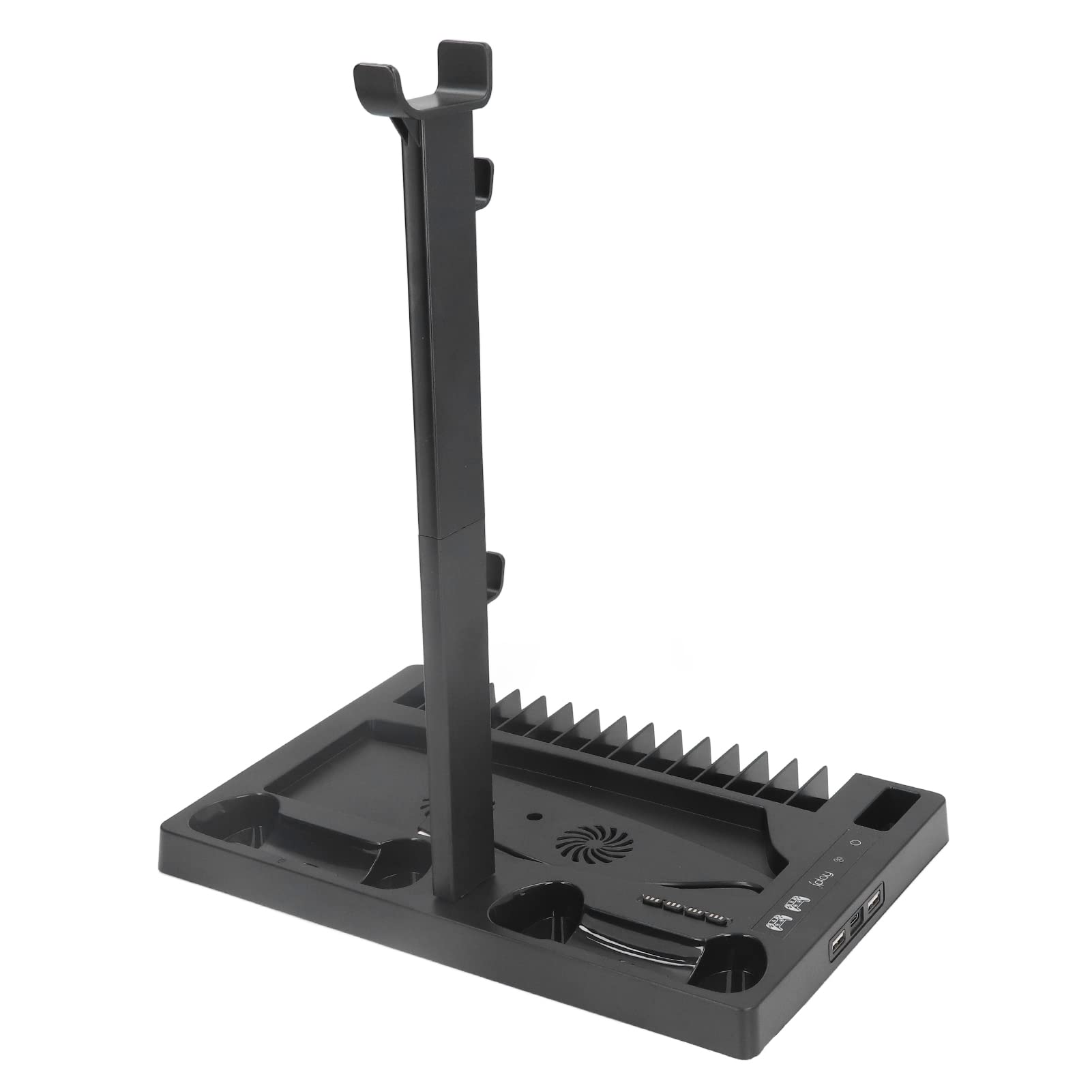 para Ventilador de Refrigeración PS5, para Soporte Vertical PS5 con Ventilador de Refrigeración, Estación de Carga con Cargador de Controlador Dual, Soporte para Auriculares,