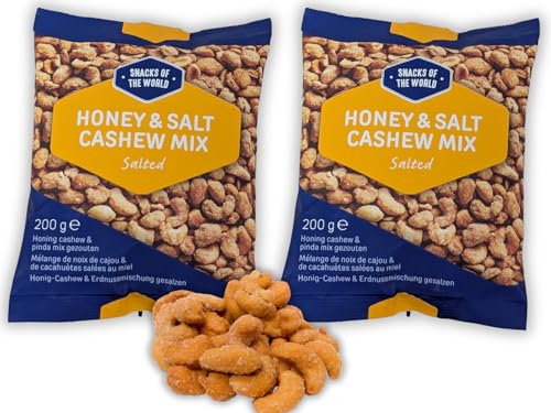 Snacks of the World – Honey & Salt Cashew Mix | Anacardos a la Miel y Sal | 2 × 200 g