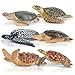 Toymany 6PCS Realistic Sea Turtle Figurines, Plastic Ocean Sea Animals Figures Set Includes of Turtles, Educational Toy Cake Toppers Christmas Birthday Gift for Kids Toddlers