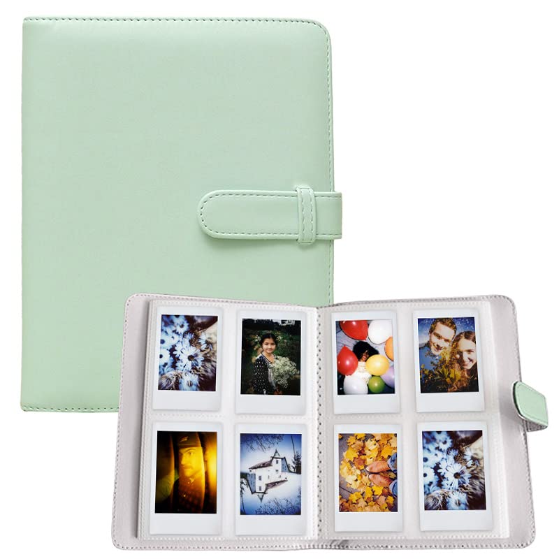 256 Pockets Instax Mini Photo Album – For Fuji Instax 11 12 99 40 41 Link2 Evo Liplay & Polaroid 2x3" Prints – Photocard Book, Credit Card Holder, Portable Picture Album-Mint Green - Mint Green