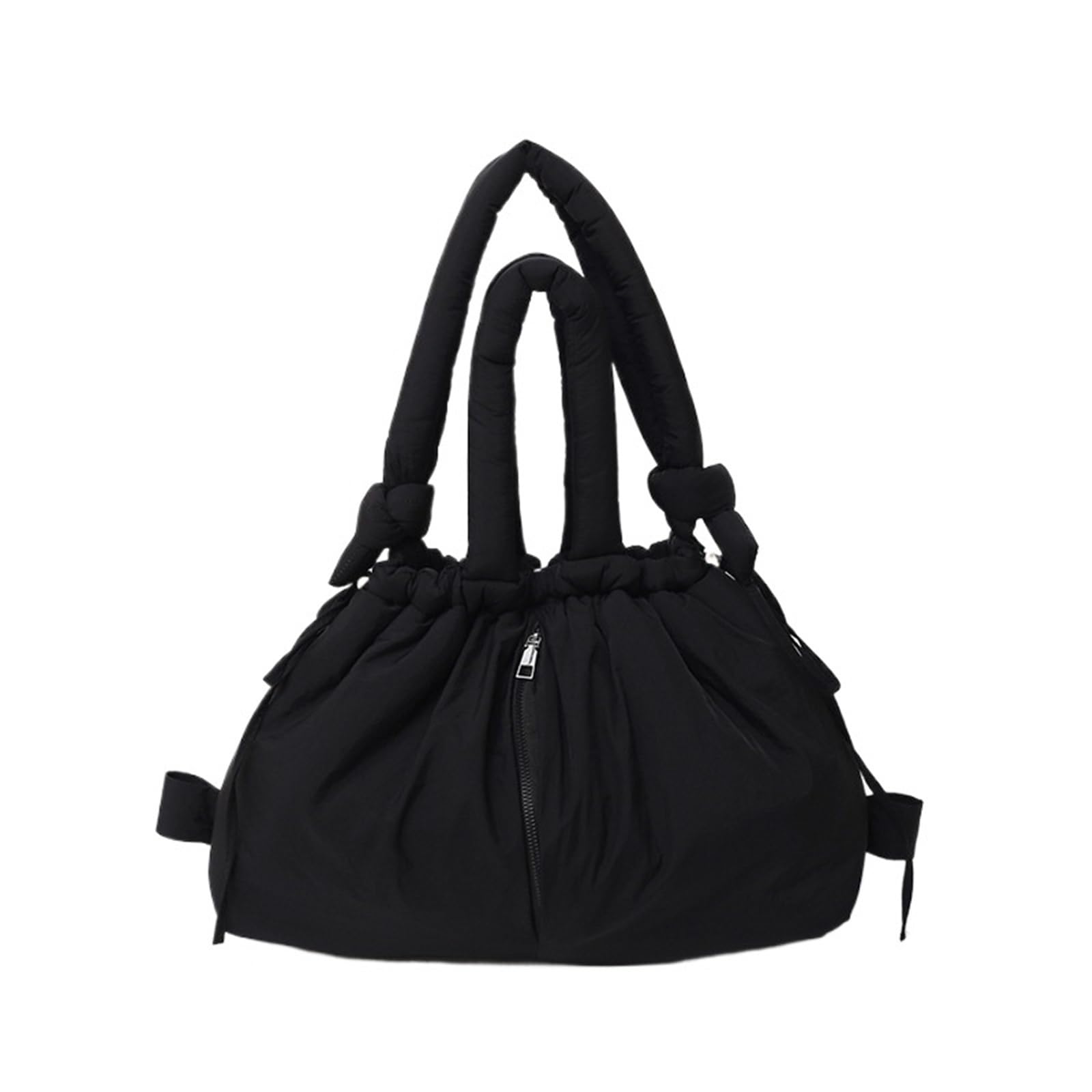 Sac à bandoulière souple en nylon matelassé noir idéal pour le shopping urbain