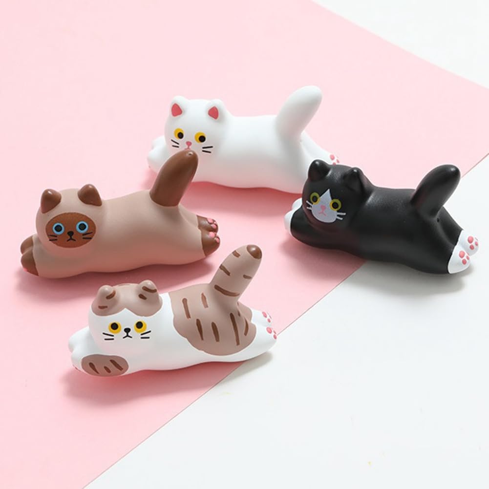 Set di magneti da frigorifero a forma di gatto bianco