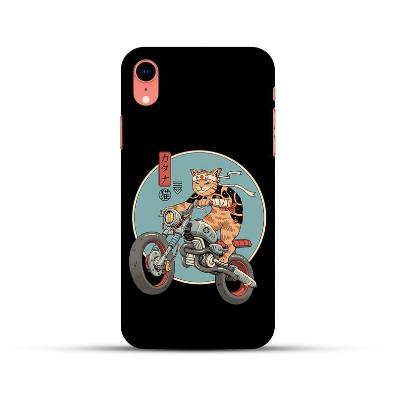 creatology Back Cover for Apple iPhone XR Cartoon Funky Kitty Cat Design Black Hard Case Protection for Your Smartphone Apple iPhone XR