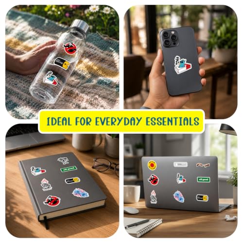 Image of CodersParadise Die Cut Stickers Pack of 35, Assorted Vinyl Decals for Laptop, Water Bottle, Phone Case, Journal, Notebook, Scrapbook, Luggage, Helmet, Bicycle and DIY Craft