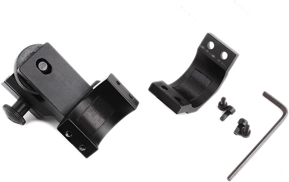 Windage Elevation Adjustable Low Profile Scope Flashlight Laser Ring Mount, 1 Inch Barrel Clamp Adapter with 20mm Mount for Rifle Scope Torch Optics