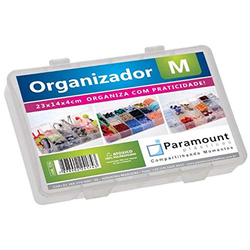 Box Organizador M 23x14x4 Cristal - 01 Unidade Paramount Incolor