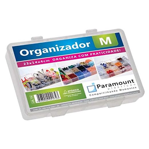 Box Organizador M 23x14x4 Cristal - 01 Unidade Paramount Incolor
