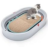 Extra Large 66 x 43 cm Oval Cat Scratcher Bed with Ball- Cardboard Kitten Bed,ABS Material Housing Cat Scratchers for Indoor Cats - Cat Scratcher Lounge, Cat Scratch Pad - Cat Scratching Bowl -  Socostar