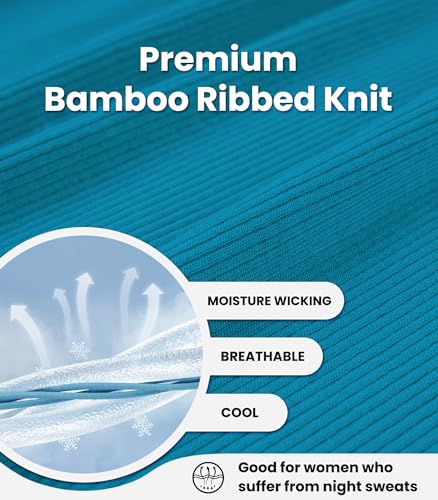 Image of NACHILA Bamboo Viscose Pajamas for Women Racerback Tank Capri Set | High Side Slits Design, Unrestricted Movement, Cooling Feel, Relaxed Loose Fit, for Hot Sleepers