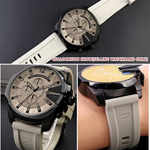 Correa de silicona de 26mm impermeable reloj DZ4496 DZ4535 gris 3