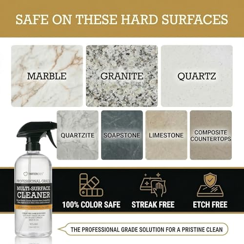 Image of Thirteen Chefs Multi-Surface Cleaner for Kitchen, Home and Bath - Cleans All Countertops, Stainless Steel, Glass, Floor and Tile - 16oz Spray Bottle