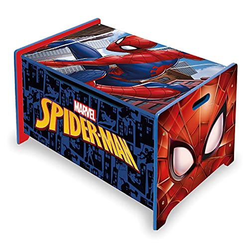 Marvel Spider-Man Nixy Children Coffre à Jouets en Bois avec Banc, Spiderman, Taille Unique