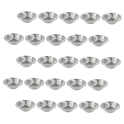 RORPOIR 100pcs Egg Tart Mold Foil Pudding Dish Tinfoil Tart Trays Pie Tartlet Trays Mini Cheesecake Pan Disposable Egg Tart Trays Foil Pie Cases Dessert Baking Trays Tin Foil Aluminum Foil