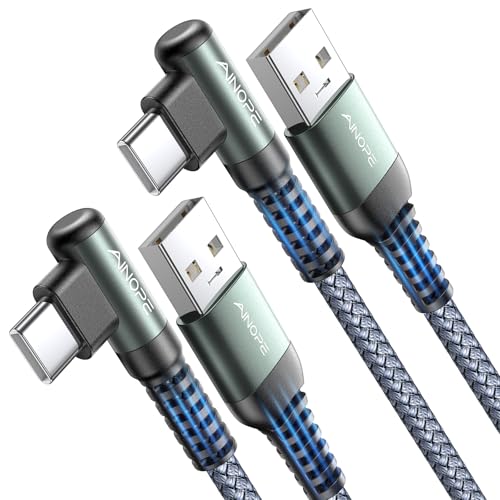 AINOPE USB A to USB C Cable Short 3. 3FT 2-Pack Right Angle Fast ...
