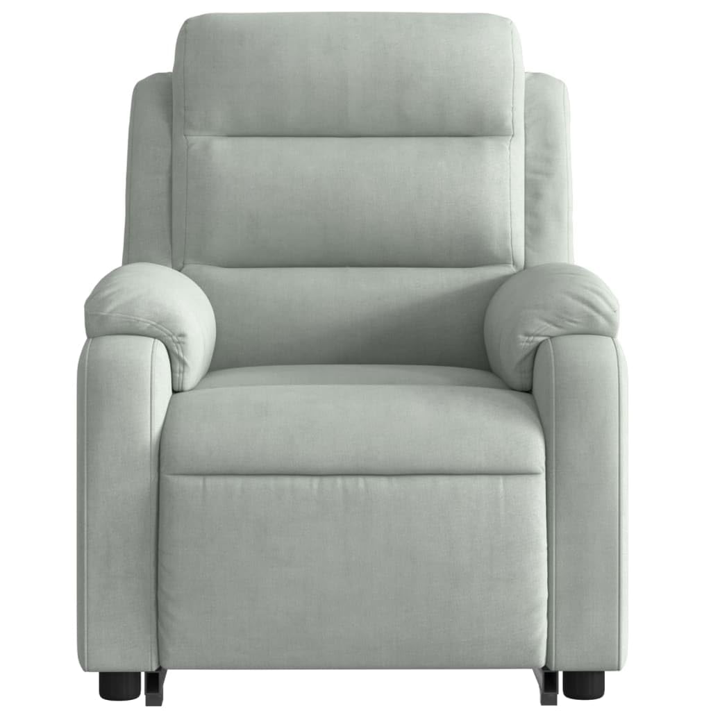 vidaXL Sillón Reclinable Elevable, Silla con Respaldo Reposabrazos, Sillón Orejero Ajustable, Asiento para Personas Mayores, Terciopelo Gris Claro