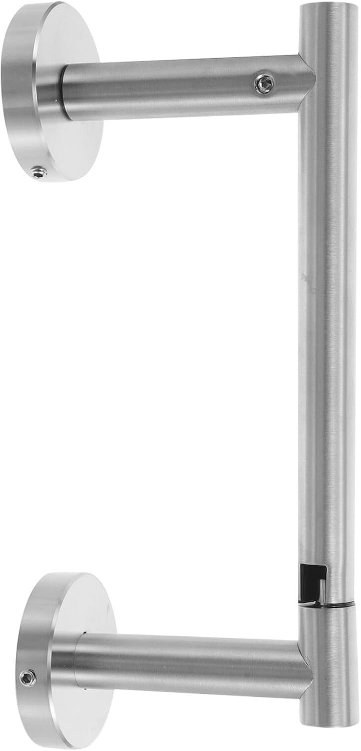 OUNONA Toilet Paper Holder Wall Mount Stainless Steel Double Post Pivoting Bathroom Tissue Roll Hanger Brushed Silver for Home and Commercial Use