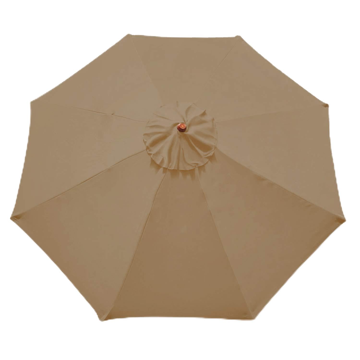 ABCCANOPY 9ft Market Umbrella Replacement Patio Umbrella Top Outdoor Umbrella Canopy 8 Ribs 23+ Colors (Sand)