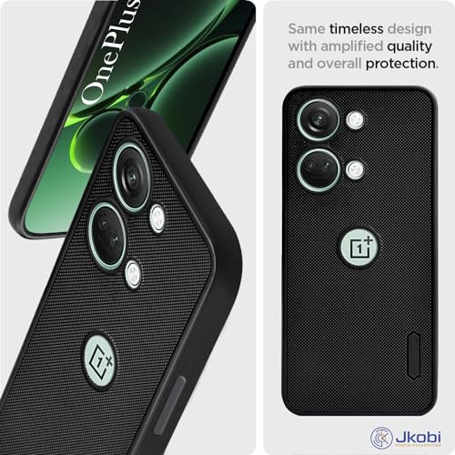 Image of Jkobi Back Cover Case for Oneplus Nord 3 (Textured Grip Design | Camera Protection | Slim and Light Weight | Soft Touch and Feel | Black)