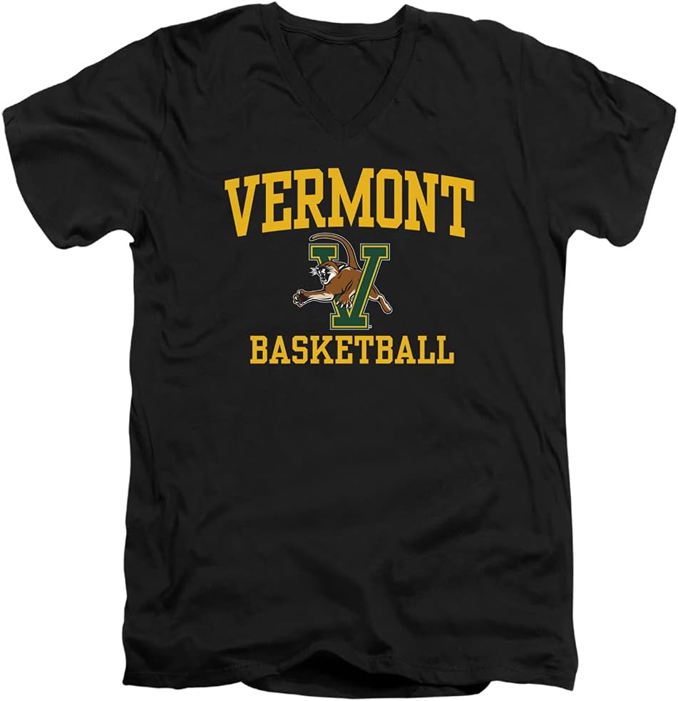 University Of Vermont Official Basketball Unisex Adult V-Neck T Shirt