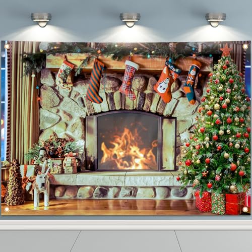 Christmas Photography Backdrop Xmas Background for Christmas Photos Photo Backdrop Background Banner for Family Holiday New Year Party Decoration Supplies Photo Studio Props Pictures(72 x 44in)- A